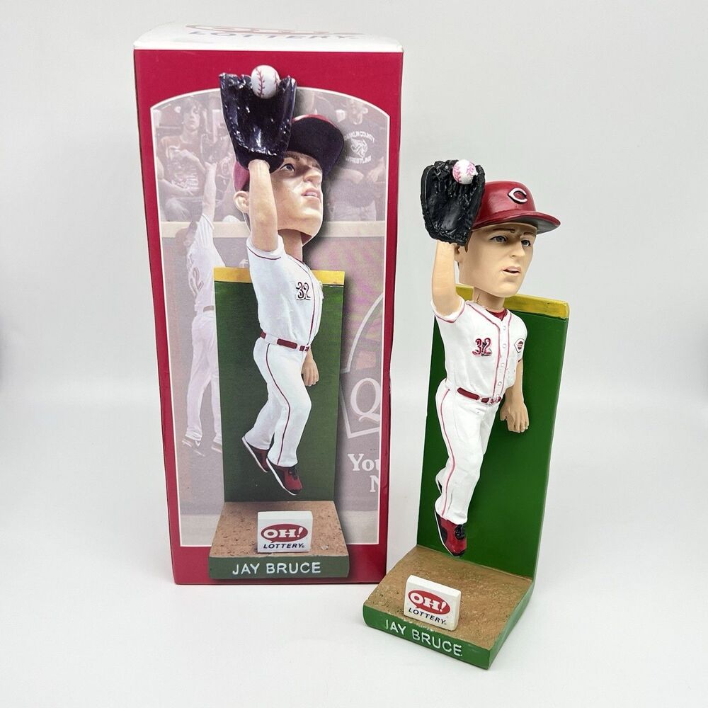 Jay Bruce Bobblehead Cincinnati Reds 2014 SGA Baseball Wall Catch Ohio Lottery